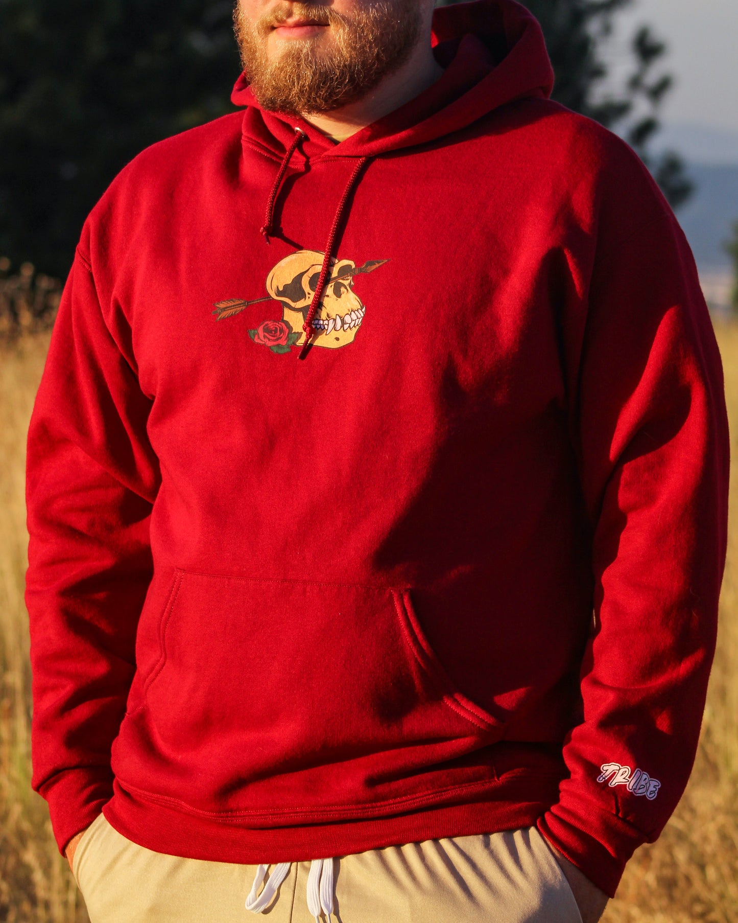 Arrow & Skull Hoodie - Red